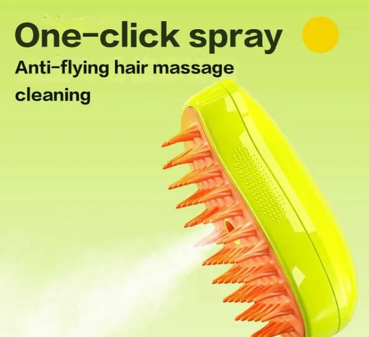 One-Click Pet Brush Spray – Self Cleaning Anti-Flying Hair Comb